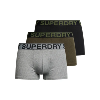 Abbildung von Superdry 3ER Packtriple PACK Logobund Organic Panties, Herren, Größe: XXL, Schwarz grau grün