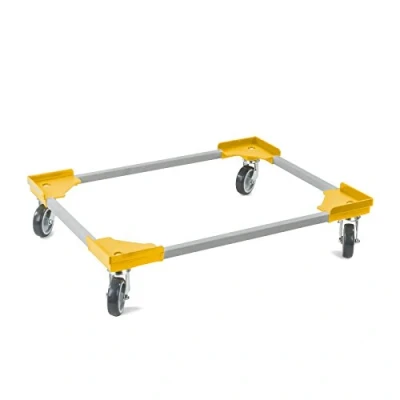 Abbildung von aidB Transportroller Variabel 800x600 Gummiräder 4 Lenkrollen Gelb