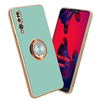 Abbildung von Cadorabo Hülle kompatibel mit Huawei P20 PRO Plus Schutzhülle TPU Silikon Case Ring Design Kameraschutz Slim Kratzfest Gummi für in Türkis