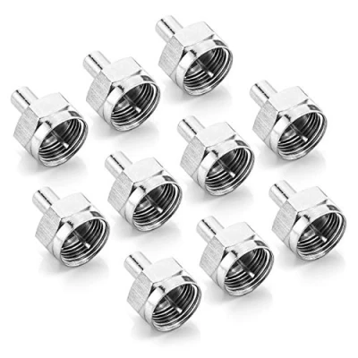 Abbildung von deleyCON SAT F Abschlusswiderstand (F Stecker) Endwiderstand zum Abschluss an Buchse (Multischalter, LNB, Tuner, Dosen) 75 Ohm 10 Stück Silber
