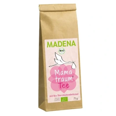 Abbildung von MADENA Bio Mamatraum Tee für Frauen, Schwangerschaft, unterstützender Kräutertee mit u.a. Storchschnabelkraut, Frauenmanteltee und Himbeerblättertee