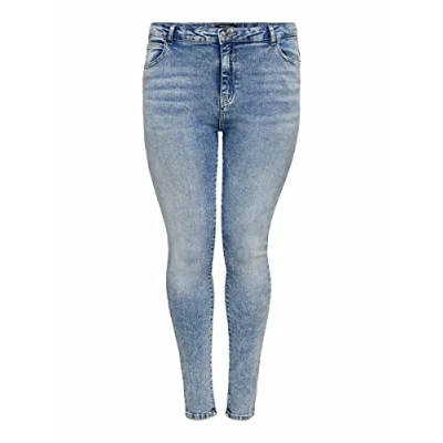 Abbildung von ONLY CARMAKOMA Damen CARLAOLA Life HW Skinny AZG871 NOOS Jeans, Light Blue Denim, 52/30