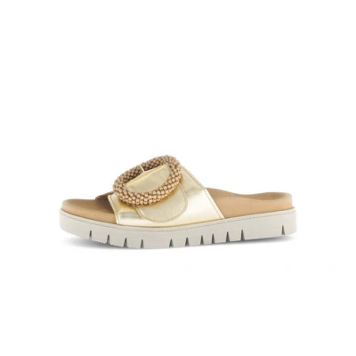 Abbildung von Gabor Pantolette flach, Damen, Größe: 38, Gold Schuhe