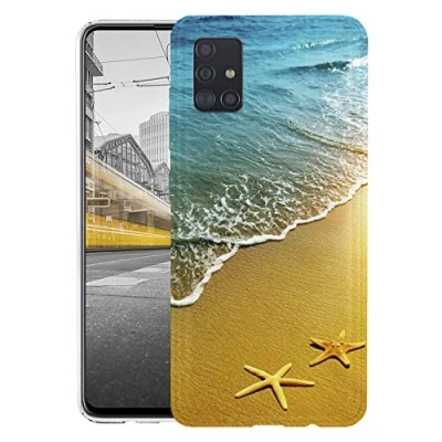 Abbildung von KX Mobile Hülle für Samsung A51 Handyhülle Motiv 1506 Strand Meer Sonne Urlaub Premium Silikonhülle SchutzHülle Softcase HandyCover Galaxy