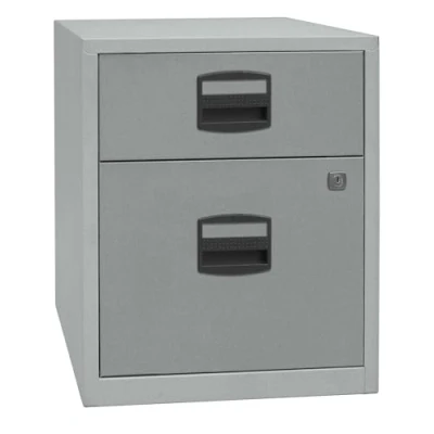Abbildung von Bisley Home mobiler Beistellschrank PFA, 1 Universalschublade, HR Schublade, Metall, 355 Silber, 40 x 41.3 52.8 cm