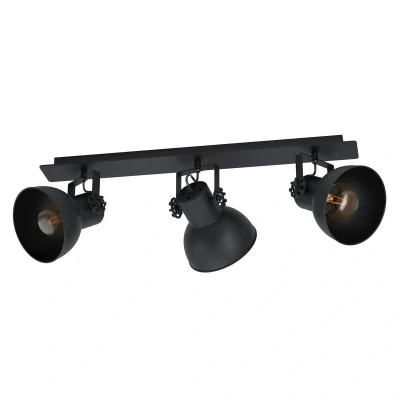 Abbildung von Eglo 43433 Spotleuchte BARNSTAPLE 1 Holz, Stahl schwarz E27 3X40W L:75cm B:9cm dimmbar