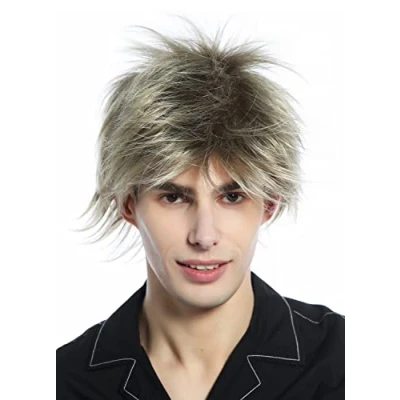 Abbildung von WIG ME UP M 261 18T22 Perücke Herren Damen kurz toupiert wilde Strähnen 80s retro Blond Mix