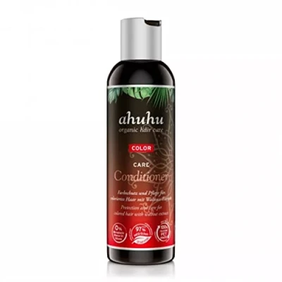 Abbildung von ahuhu COLOR CARE Conditioner (200 ml) sanfte Haarspülung für gefärbtes &amp; coloriertes Haar, mit Walnuss, Litschi Granatapfel Extrakt, schützt die Haarfarbe vor dem Verblassen, vegane Haarpflege
