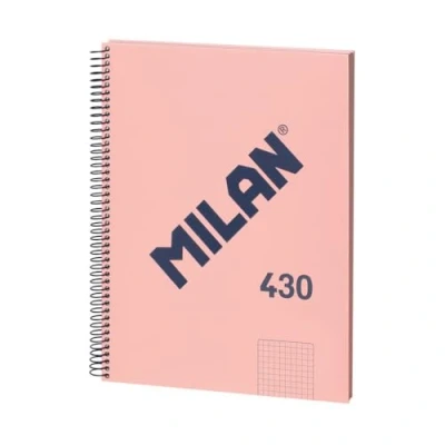 Abbildung von MILAN® Notizbuch mit Spiralbindung, liniert, 80 Blatt A4, Serie 1918, rosa