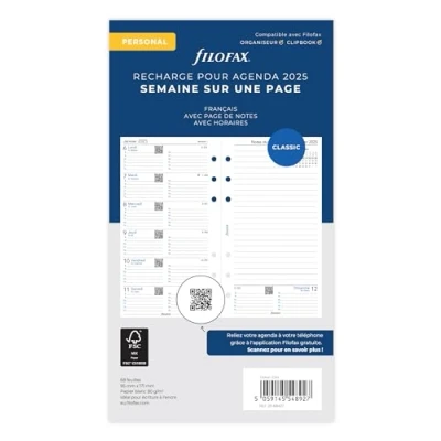 Abbildung von Filofax Personal 1 Woche auf Seite + Not.französisch 2025
