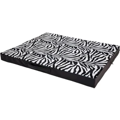 Abbildung von CopcoPet Hundematte Jumbo, 90 x 70 8cm, Zebra Optik, abwaschbares Hundebett aus kratzfestem Kunstleder, orthopädisches Hundekissen mit Kaltschaumfüllung