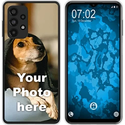 Abbildung von PhoneNatic personalisierte Handyhülle für Samsung Galaxy A23 Custom Case in Clear zum selbst gestalten mit eigenem Foto Bild Text individuell