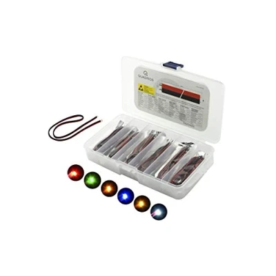 Abbildung von Quadrios GmbH SMD LED Bauform 0603 mit Litzen Farben Rot Grün Gelb Blau Weiß Bernsteinfarben Sortiment 30 Teile