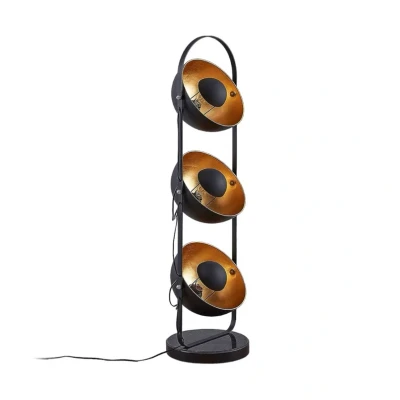 Abbildung von Lindby Stehlampe Muriel, Leuchtmittel nicht inklusive, Modern, Metall, Schwarz, gold, 3 flammig, E27, Stehleuchte