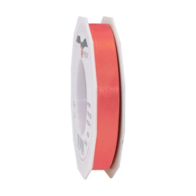 Abbildung von PRÄSENT C.E. Pattberg Satin Living Coral, 25 m Satinband zum Einpacken von Geschenken, 15 mm Breite, Geschenkband Dekorieren &amp; Basteln, Dekoband, Anlass