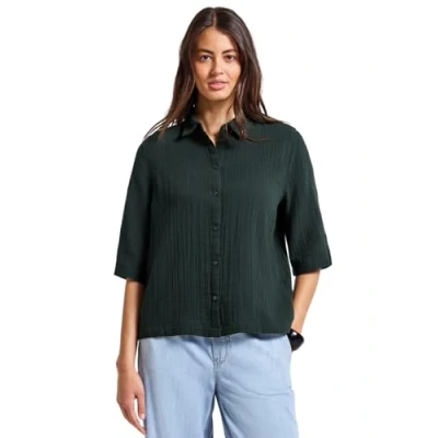 Abbildung von STREET ONE Damen A345609 Musselin Hemdbluse, Pine Grove Green, 42