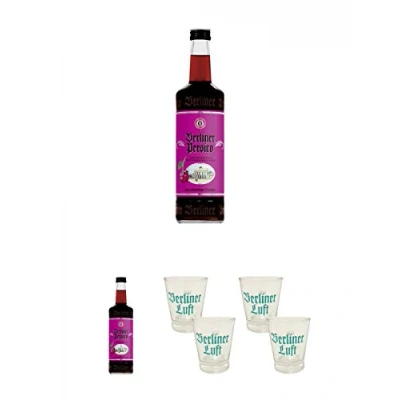 Abbildung von Berliner Persico Sauerkischlikör 0,7 Liter + Luft Shot Glas 4cl 2 Stück