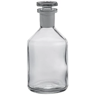 Abbildung von neoLab ecoLab Glas Steilbrustflaschen Klar, 100ml Kapazität, Eh Glasstopfen, NS14/23