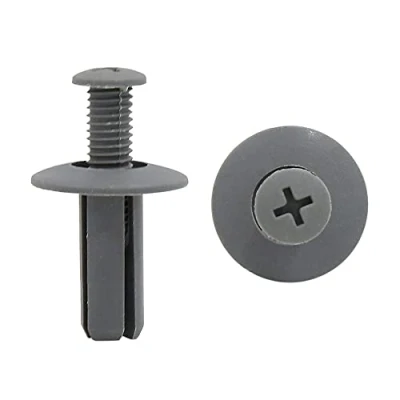 Abbildung von sourcing map 100 STK 8 mm Loch grau Plastik Niete Drucken Clips für Car Auto de