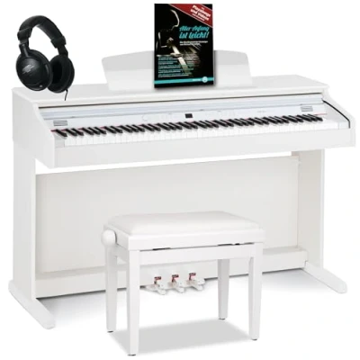 Abbildung von Classic Cantabile Digitalpiano DP 50 E Piano Set mit 88 Tasten Hammermechanik (Spar Set, inkl. Klavierbank, Kopfhörer &amp; Schule), Layer , Split Twin und Aufnahmefunktion
