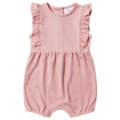 Abbildung von Stellou &amp; friends Baby Ärmelloser Strampler aus Baumwolle mit seitlichen Volants, Sommer Jumpsuit, Overall, Einteiler in Gelb oder Rosa Gr. 74/80