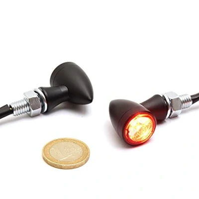 Abbildung von Dock66 Motorcycle Parts Micro Bullet LED Blinker mit Rück / Bremslicht schwarz, ECE