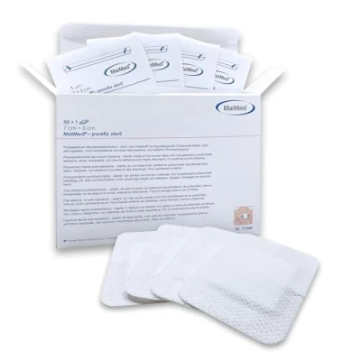 Abbildung von 50 Stück Wundpflaster steril 7x5 steriler Wundverband Pflaster sensitiv Wundauflage nicht haftend 4x3 cm Saugstark &amp; Hautfreundlich Akute Wundversorgung und postoperatives