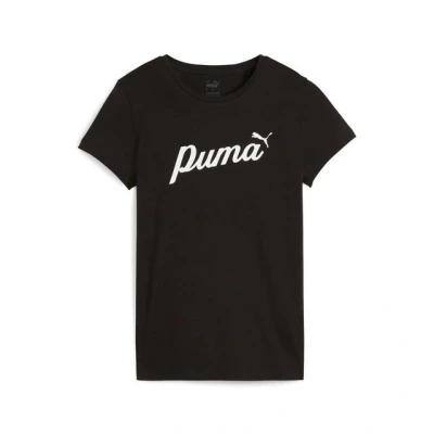 Abbildung von Puma Script TEE Tshirt print, Damen, Größe: XS, Black