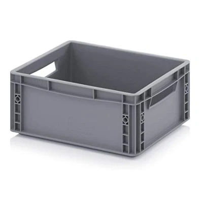 Abbildung von Auer Packaging Eurobehälter Eurobox 40 x 30 17 cm Kunststoffbehälter Plastikbox Kunststoff Box 40x30x17 stapelbar grau