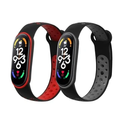 Abbildung von kwmobile Uhrenarmband 2x Sportarmband für Xiaomi Mi Band 7, Armband TPU Silikon Set Fitnesstracker