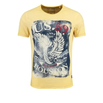 Abbildung von Key Largo Houston Round Tshirt print, Herren, Größe: 3XL, Yellow