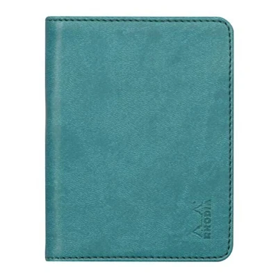 Abbildung von Rhodia 211004C Mappe für Block oder Notizheft Rhodiarama N11, DIN A7 (7,4x10,5 cm) 9,5x12,5 cm, elegant und praktisch, Pfaugrün, 1 Stück