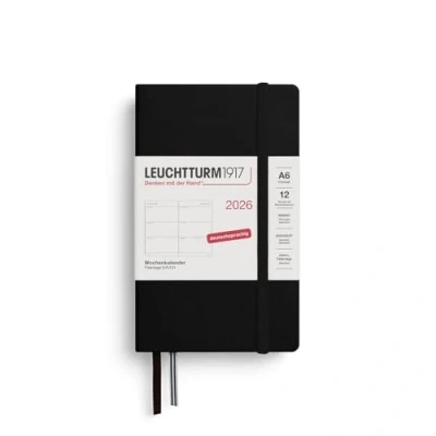 Abbildung von LEUCHTTURM1917 372541 Wochenkalender Pocket (A6) 2026, 12 Monate, Schwarz, Deutsch