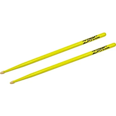 Abbildung von Zildjian 5A Hickory Drumsticks Wood Acorn Tip Neon Yellow