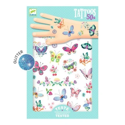 Abbildung von Djeco Kindertattoo Kinder Tattoos Motiv Schmetterlinge