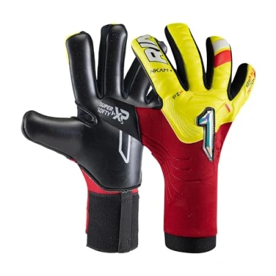 Abbildung von Rinat NKAM Fußball Torwarthandschuhe, halb für Erwachsene, rot, Unisex, Größe 10
