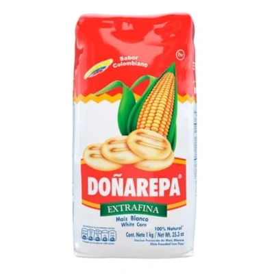 Abbildung von Weisses feines Maismehl, Kolumbien, Beutel 1,0kg Harina de Maíz Precocida Blanca DOÑAREPA