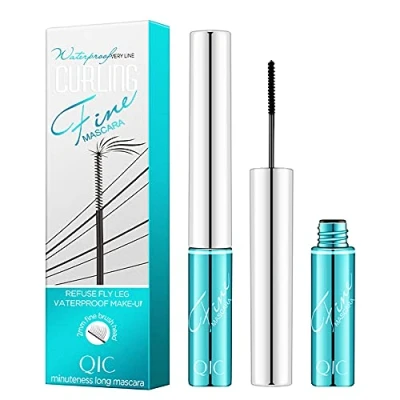 Abbildung von DSQXLW Wasserfeste Wimperntusche für feine kurze Wimpern, waschbare voluminöse Intensive Verlängerungs Mascara Frauen, Schwarz (0,1 fl. Oz)