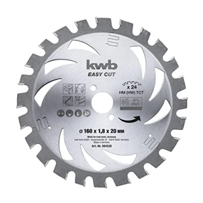 Abbildung von kwb Kreissägeblatt 160 x 20 mm, Made in Germany, leichtgängig, speziell für Akkumaschinen, Universal Sägeblatt z.B. Metalle, Holz und Kunstoffe