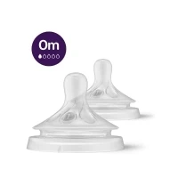Abbildung von Philips AVENT Natural Response SCY961/02 Sauger 0M Saugergröße 1 2er Pack, Kieferorthopädisch, Anti Kolik Ventil, 2 Stück(e)