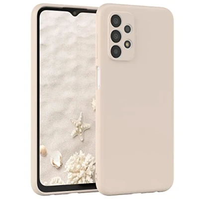 Abbildung von EAZY Case Silikonhülle für Samsung Galaxy A23 5G Hülle Silikon Beige weich stoßfeste Handyhülle Schutzhülle mit Kameraschutz Dünn Premium Schutz Cover TPU Phone Bumper in Taupe