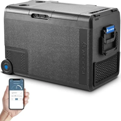 Abbildung von AAOBOSI Kompressor Kühlbox 48L, 12/24V und 100 240V Elektrisch 20C bis 20C, Auto Mit USB Anschluss, Robuste für Auto, LKW, Boot, Reisemobil, Camping