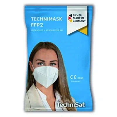 Abbildung von TechniSat TECHNIMASK FFP2 Maske (Mund und Nasen Bedeckung, dermatologisch getestet, 5 lagige Einweg aus hochwertigem Vlies Gesichtsmasken Made in Germany), Stück