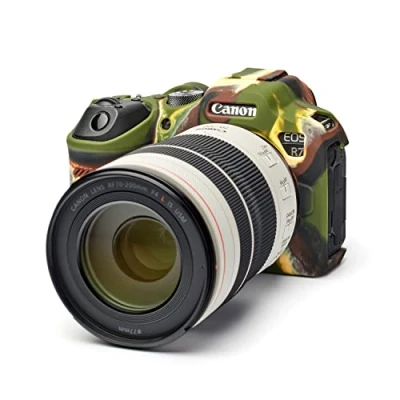 Abbildung von easyCover Silikon Kameratasche Schutz für Ihre Kamera Canon R7 Camouflage