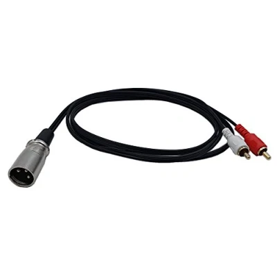 Abbildung von zdyCGTime 5 ft/1,5 m XLR Y Splitter Patchkabel, 1 Männlich zu 2 RCA Stecker Stereo Adapter Kabel