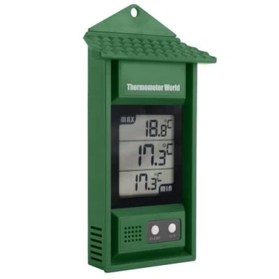 Abbildung von Digitales Max Min Thermometer Überwachen Sie und Temperaturen mit Diesem Praktischen Gewächshaus Thermometer, Gartenzubehör, Einfach an der Wand zu Montierendes Maximum Minimum