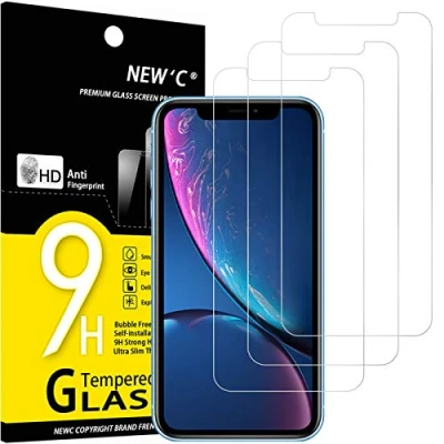 Abbildung von NEW&#039;C 3 Stück, Panzer Schutz Glas für iPhone 11, XR, Frei von Kratzern, 9H Härte, HD Displayschutzfolie, 0.33mm Ultra klar, Ultrabeständig