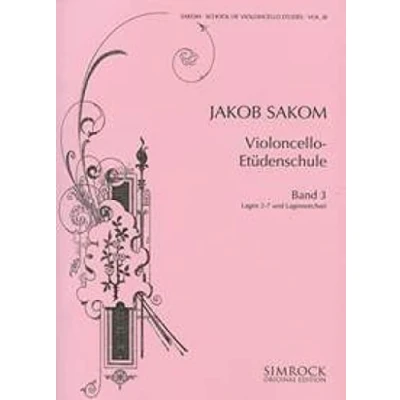Abbildung von Violoncello Etüden Schule: Die Lagen (2 7) und Lagenwechsel. Heft 3. Violoncello.