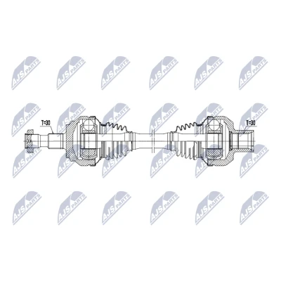 Abbildung von NTY NPW ME 209 Antriebswelle Hinterachse links, rechts 626mm Automatikgetriebe