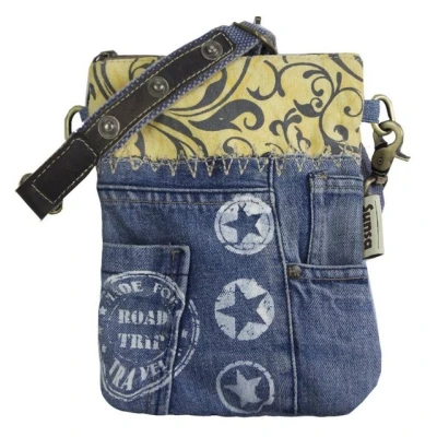 Abbildung von Sunsa Damen Tasche/Umhängetasche. Kleine Bag aus Canvas &amp; Recycelte Jeans. Nachhaltige Taschen. Crossbody Damentaschen als Geschenk für Frauen/Mädchen